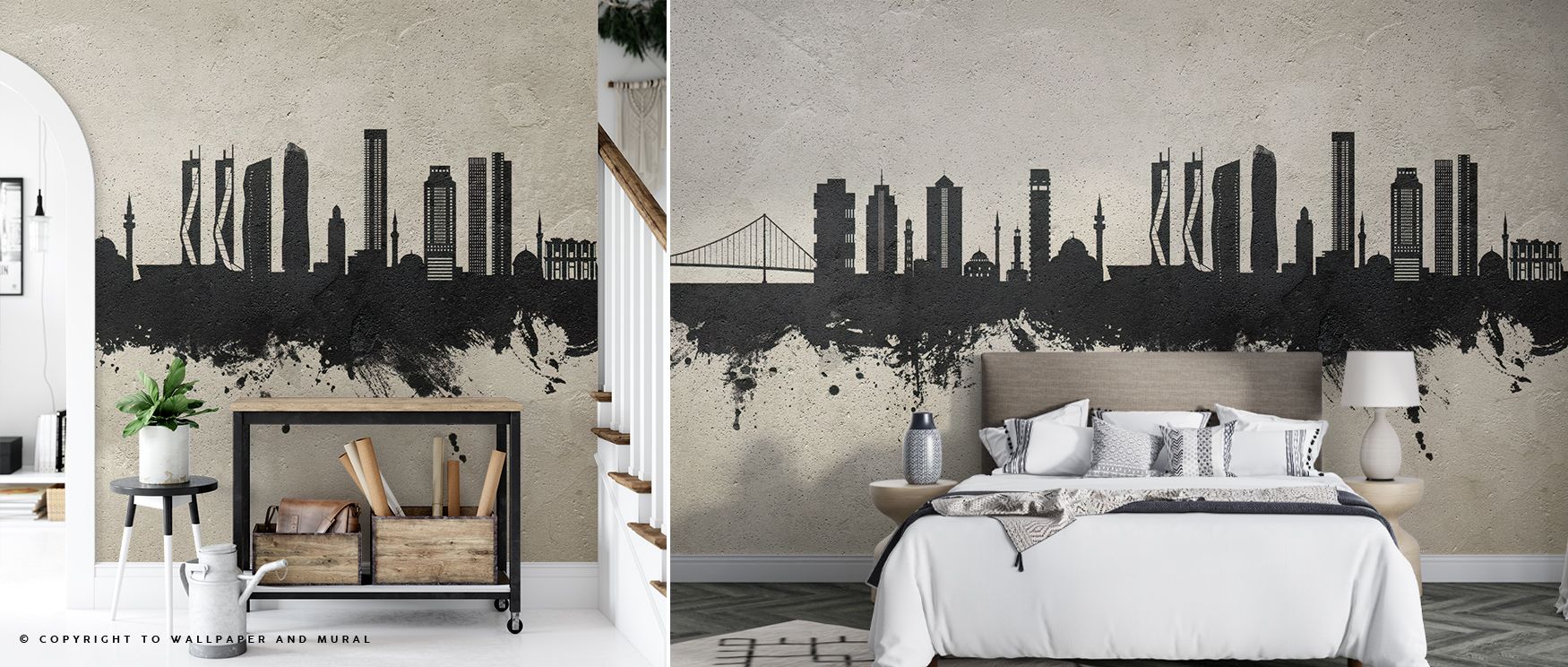 Izmir Turkey Skyline Concrete Wallpaper radiates refinement, layering architecture into minimalist tones. Its palette conveys confidence, surrounding interiors with heritage. Walls glow with resonance, turning homes into modern reflections of pride and cu