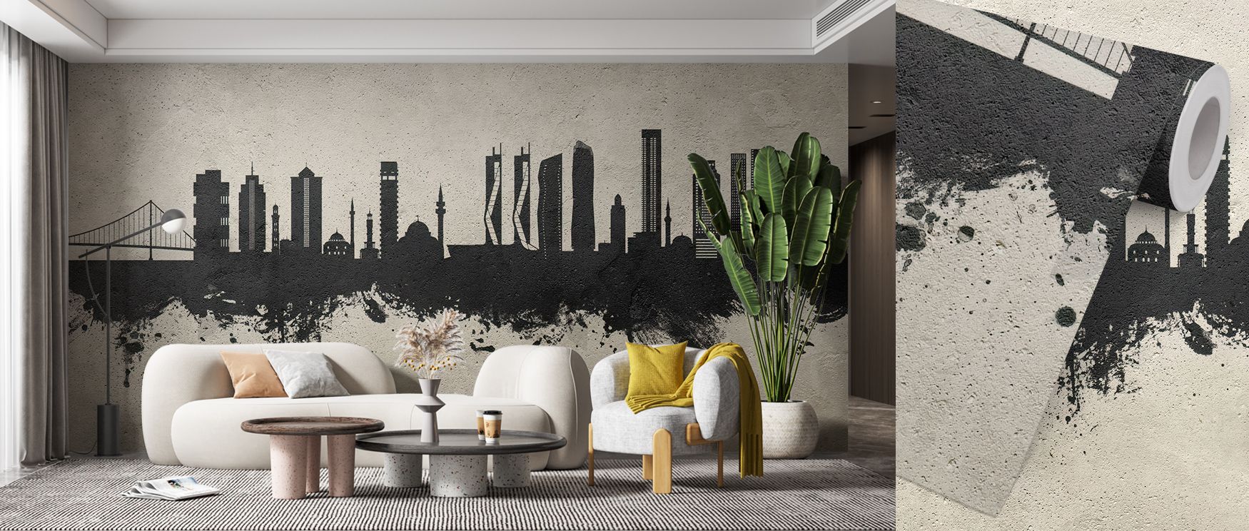 The Izmir Turkey Skyline Concrete Wallpaper design embodies cultural strength, layering silhouettes into rhythmic grey tones. Its palette conveys pride, surrounding interiors with resonance. Walls glow with presence, enriching spaces with heritage. This d