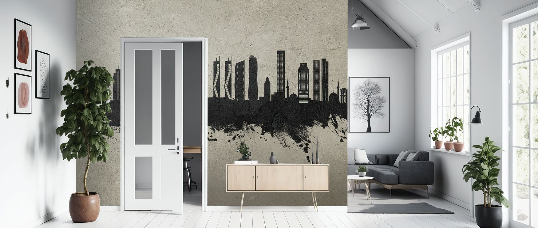 Izmir Turkey Skyline Concrete Wallpaper reflects presence, layering bold forms into rhythmic tones. Its palette conveys cultural pride, surrounding interiors with resonance. Walls glow with sophistication, turning homes into metropolitan reflections of he