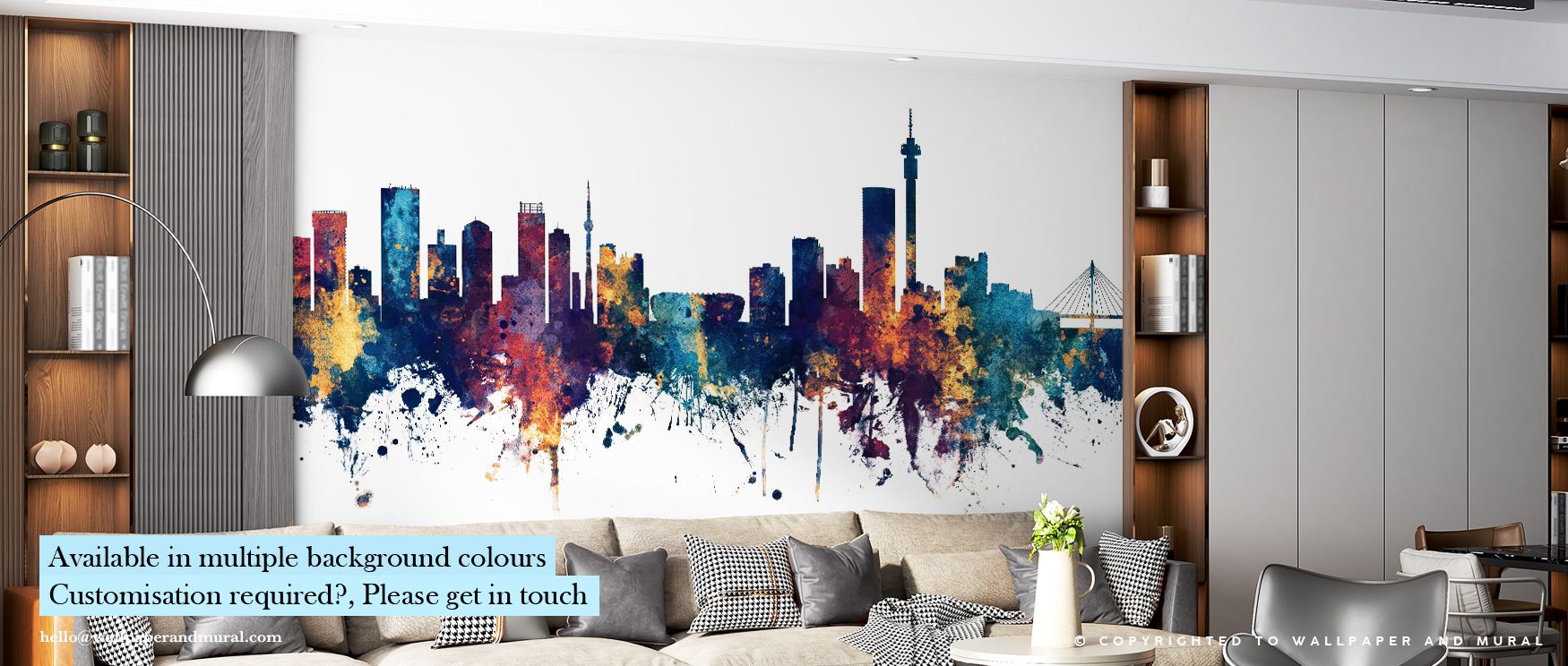 Johannesburg South Africa Skyline Blue & Bronze Wallpaper conveys pride, weaving architecture into luminous tones. Its palette radiates confidence, surrounding walls with resonance. Interiors glow with sophistication, turning spaces into modern reflection