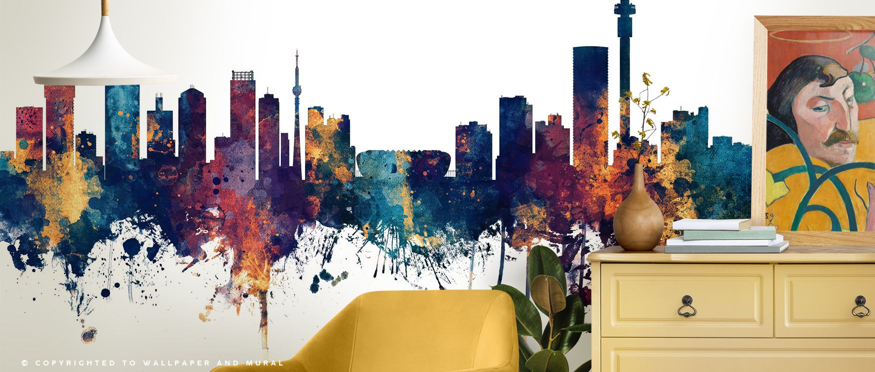 Johannesburg South Africa Skyline Blue & Bronze Wallpaper reflects cultural pride, weaving silhouettes into luminous palettes. Its tones radiate refinement, surrounding interiors with resonance. Walls glow with sophistication, turning lofts or living room