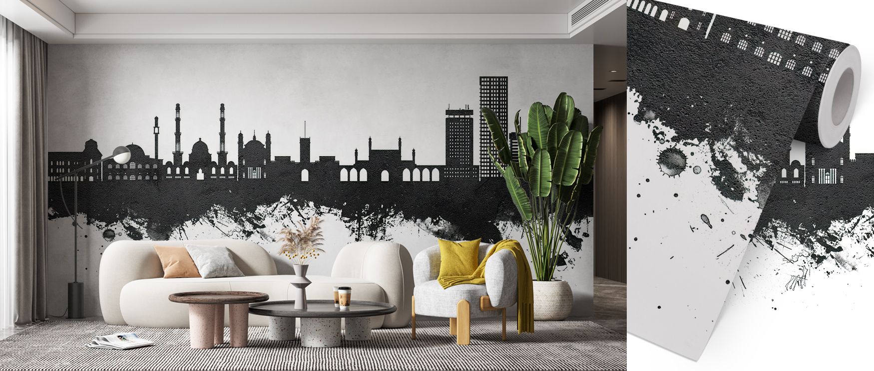 The Kabul Afghanistan Skyline Black & White Wallpaper design embodies balance, layering crisp tones into rhythmic compositions. Its palette resonates with cultural pride, surrounding interiors with resonance. Walls glow with sophistication, enriching spac