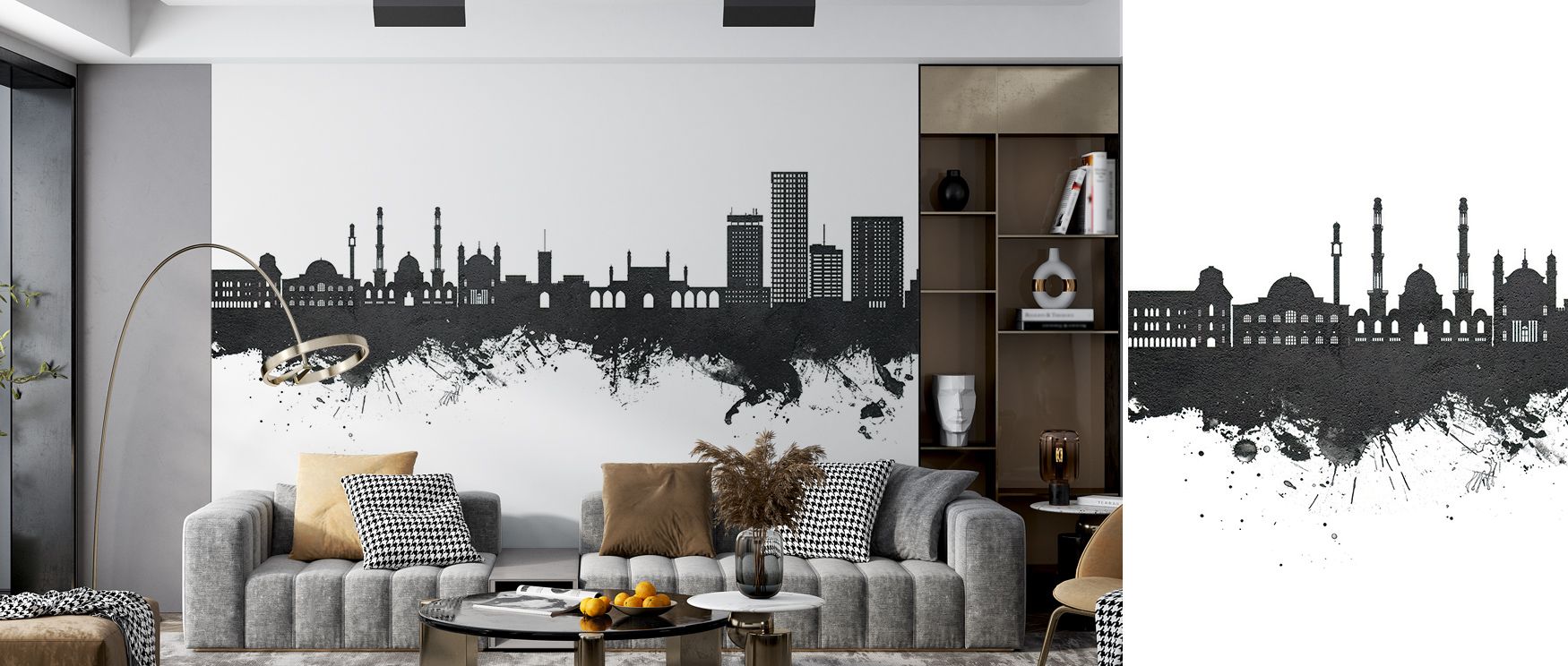 Kabul Afghanistan Skyline Black & White Wallpaper radiates confidence, layering architecture into minimalist tones. Its palette conveys cultural resonance, surrounding interiors with pride. Walls glow with strength, turning spaces into timeless reflection
