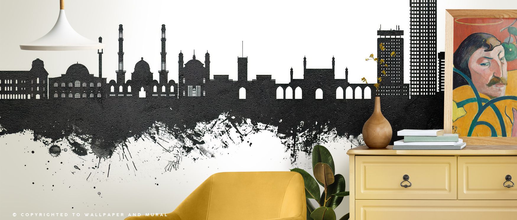 Kabul Afghanistan Skyline Black & White Wallpaper surrounds interiors with strength, layering forms into crisp rhythm. Its palette conveys timeless pride, surrounding walls with resonance. Interiors glow with cultural sophistication, making homes modern r