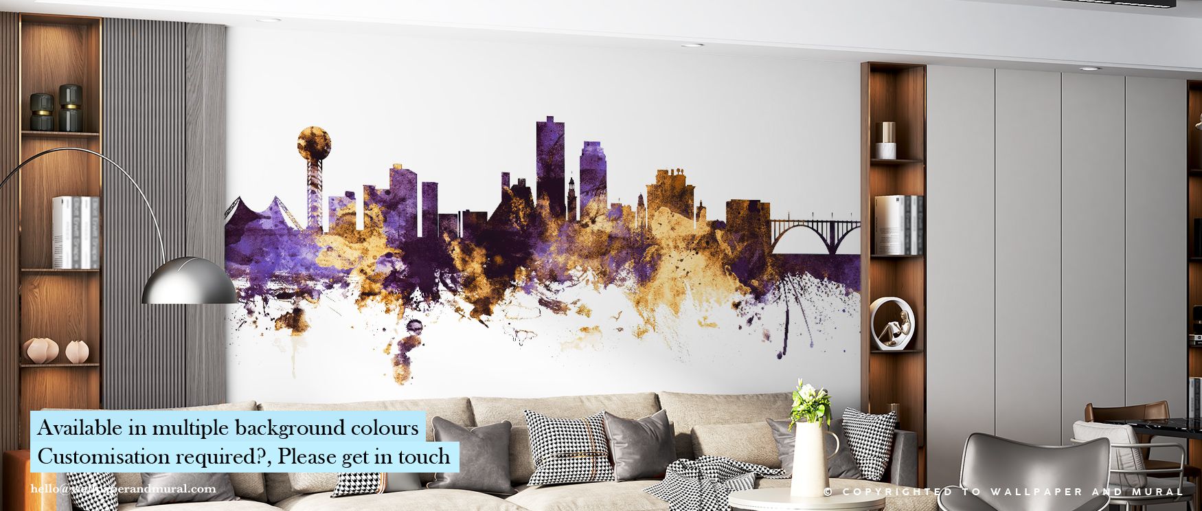 In Knoxville Tennessee Skyline Purple & Gold Wallpaper, silhouettes glow in luminous tones. Its palette conveys charm, surrounding interiors with resonance. Walls glow with cultural sophistication, making modern homes reflections of pride. This design enr