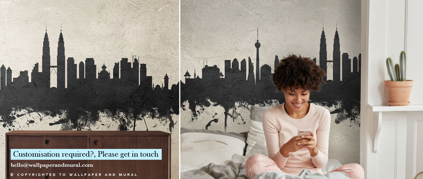 In Kuala Lumpur Skyline Concrete Wallpaper, bold silhouettes rise against textured tones, creating rhythm of sophistication. Its palette conveys strength, surrounding interiors with resonance. Walls glow with cultural pride, transforming homes into reflec