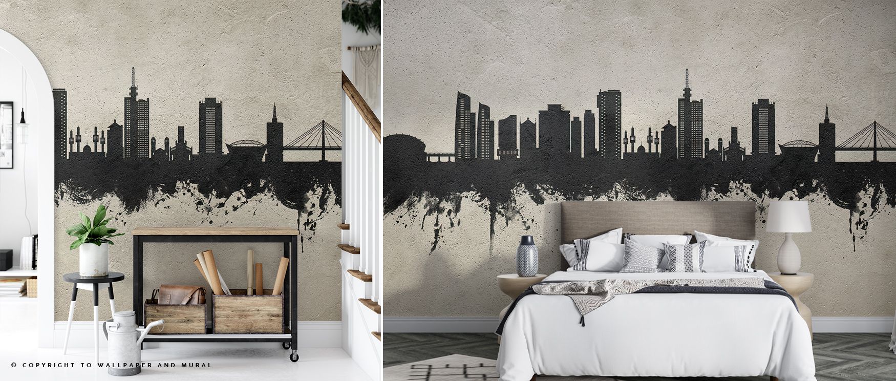 Lagos Nigeria Skyline Concrete Wallpaper radiates strength, layering silhouettes into minimalist rhythm. Its palette conveys heritage, surrounding interiors with resonance. Walls glow with pride, making homes vibrant reflections of culture. This design en