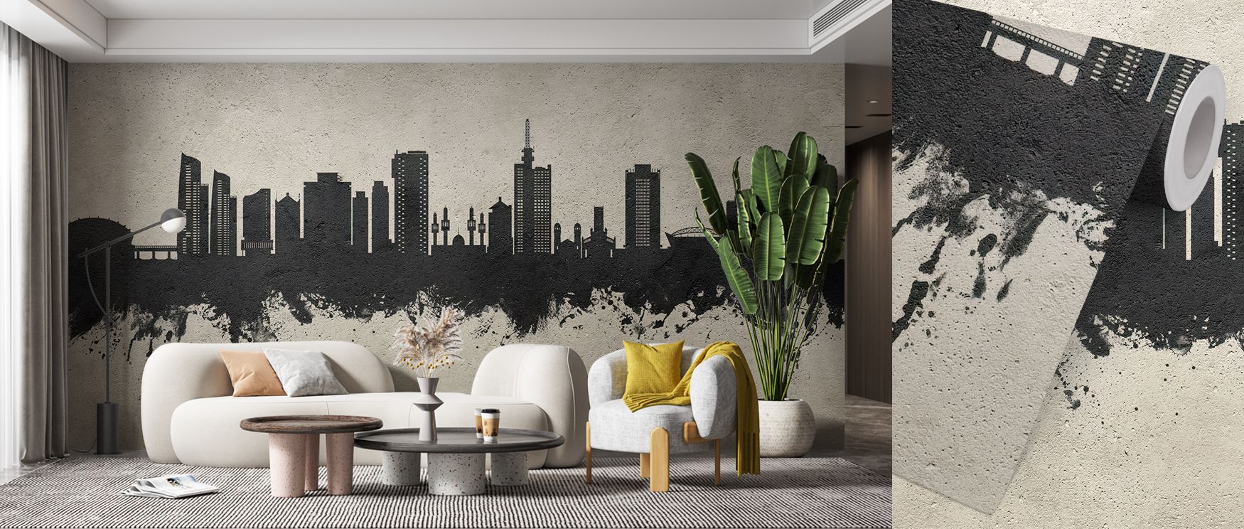 The Lagos Nigeria Skyline Concrete Wallpaper design conveys refinement, layering forms into textured tones. Its palette resonates with presence, surrounding interiors with resonance. Walls glow with sophistication, turning spaces into cultural reflections
