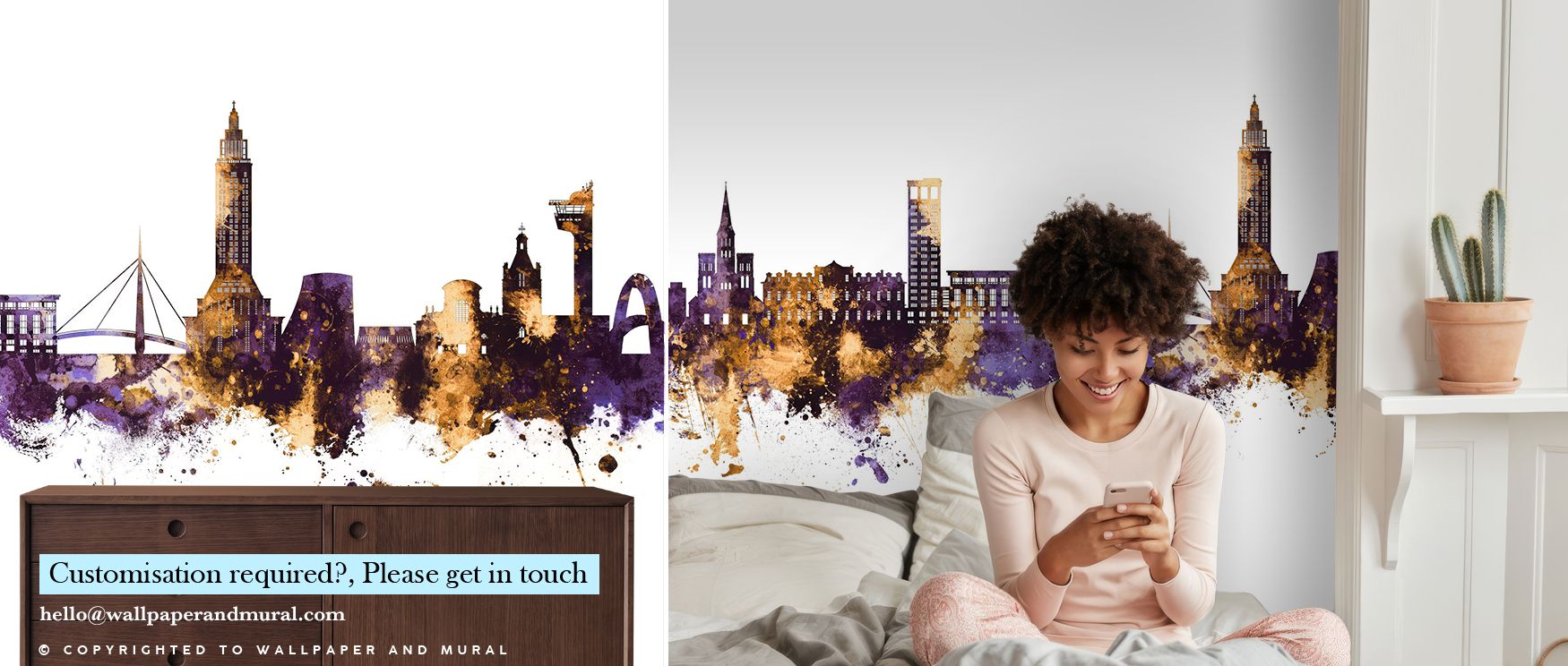 In Le Havre France Skyline Purple & Gold Wallpaper, bold silhouettes shine in regal tones. Its palette conveys sophistication, surrounding interiors with resonance. Walls glow with pride, turning homes into luminous reflections of cultural heritage and re