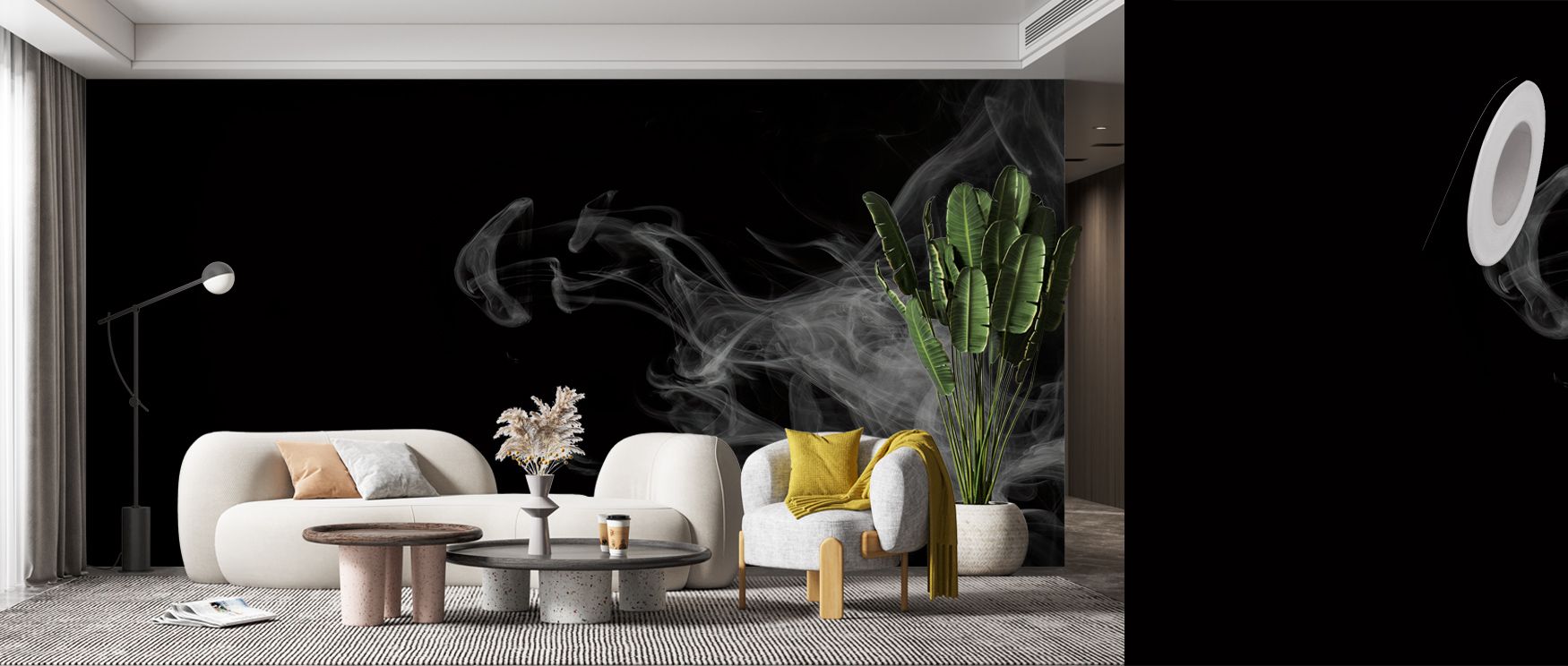 Let There Be Smoke Wallpaper reflects depth, layering forms into rhythmic tones. Its palette conveys intrigue, surrounding interiors with resonance. Walls glow with elegance, turning spaces into atmospheric reflections of modern sophistication. This desig