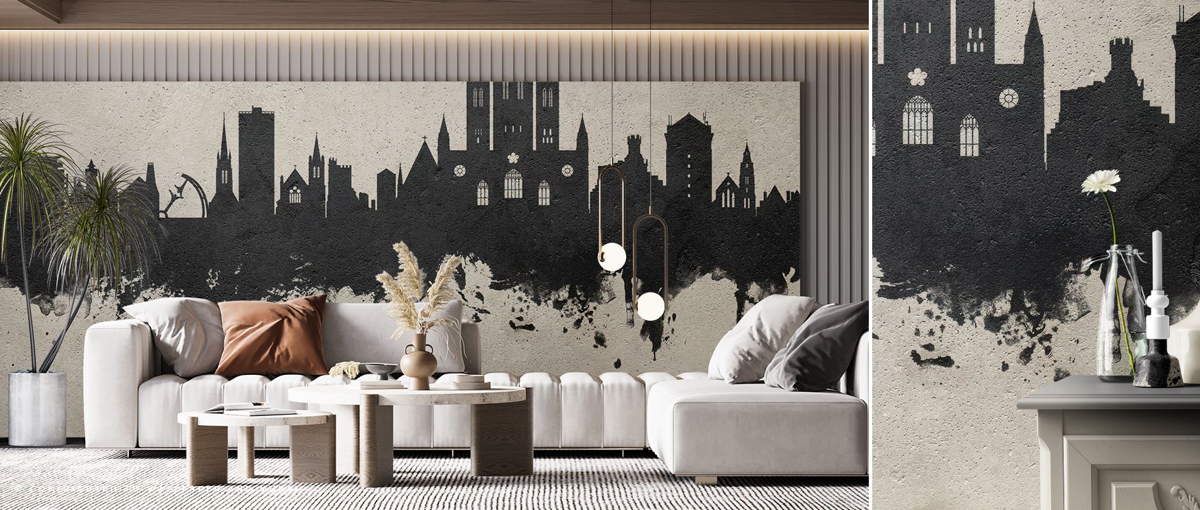 Lincoln England Skyline Concrete Wallpaper conveys identity, layering architecture into minimalist tones. Its palette resonates with heritage, surrounding interiors with resonance. Walls glow with sophistication, turning homes into reflections of cultural
