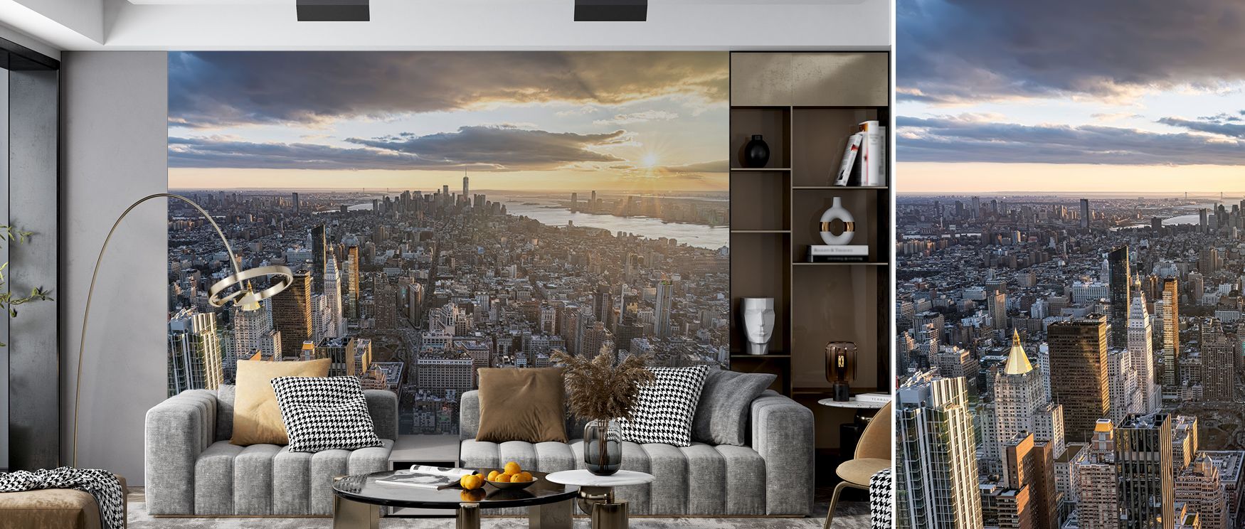 In Lower Manhattan Views Wallpaper, iconic city architecture unfolds with luminous grace, each silhouette rising with clarity against balanced tones. Shadows create texture, while light adds resonance, surrounding interiors with sophistication. The design