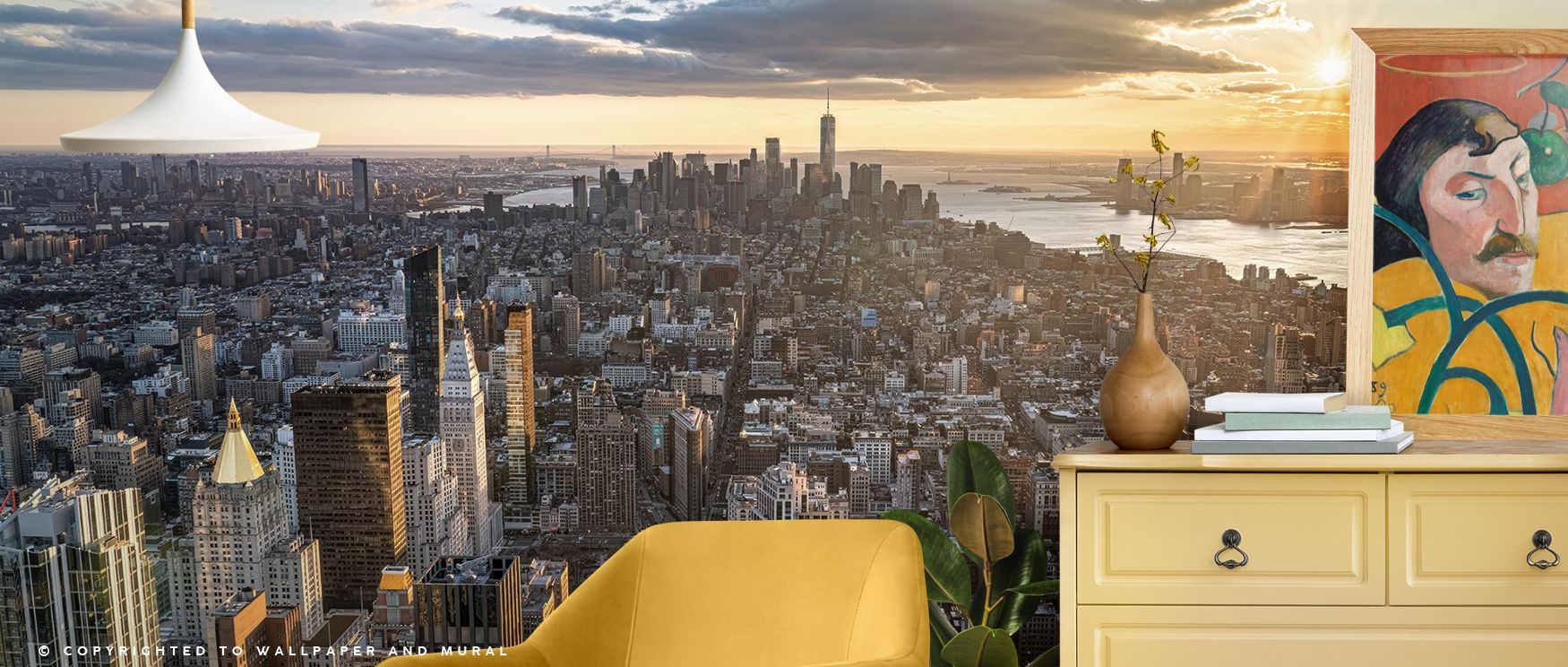 Lower Manhattan Views Wallpaper radiates strength and elegance, with silhouettes defined in luminous contrasts that create depth and balance. Architectural lines resonate with cultural presence, surrounding interiors with sophistication and vibrancy. The 