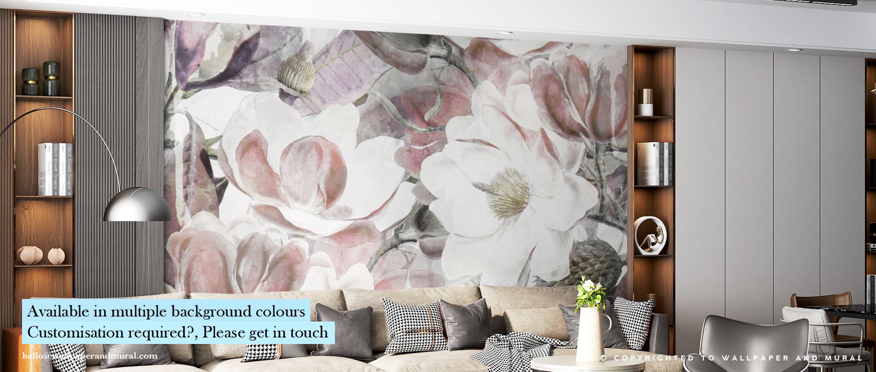 Gentle light embraces each magnolia on the Magnolia Art Wallpaper, turning petals into translucent layers of calm blush and ivory. The artistic balance of color and shade conveys serenity, letting each flower bloom as though touched by dawn. This mural in