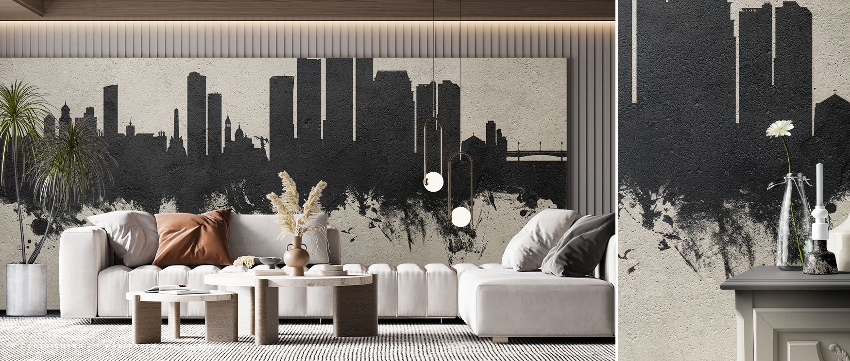 Manila Philippines Skyline Concrete Wallpaper conveys confidence through its clean forms and layered tones. Shadows introduce depth, and light reveals balance, surrounding interiors with refinement. Each element feels cohesive, creating presence that refl
