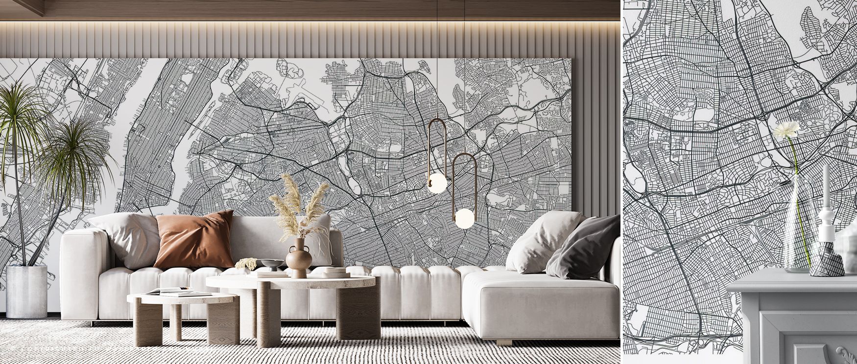 Map of New York Wallpaper radiates timeless urban charm through layered streets and contours. The design glows with balance, surrounding interiors with rhythm. Each detail carries confidence, turning walls into cultural homages. Ideal for creative homes o