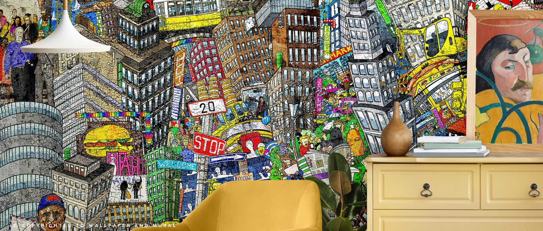 Gradual shifts in tone illuminate the sculptural refinement of Metropolitan Dreams, a mural that channels artistic simplicity through urban precision. The design’s depth emerges through controlled light, reflecting purity of form and composure. It transfo
