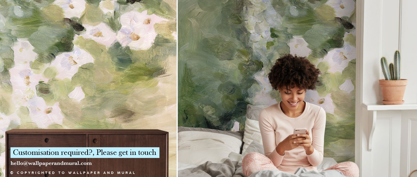 Green pastures bloom with vitality in Midsummer Meadow, revealing patterns of wildflowers under warm daylight. The mural balances structure and spontaneity, evoking freedom through natural rhythm. Every hue reflects growth and joy, creating interiors fill