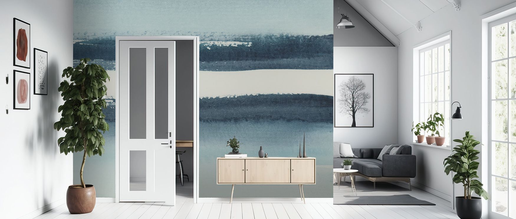 Veils of misty blue flow through Midwinter Ice, spreading serenity and subtle radiance. The design’s cool transitions reveal light as texture, offering dimension and peace. Each section carries a whisper of movement, harmonizing with space and emotion. Th
