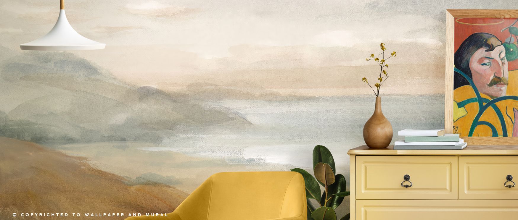 Shifting mist reveals hidden shapes in Misty on the Headlands, blending the line between sky and sea. The mural’s layered hues express emotion through silence, wrapping interiors in meditative beauty. Every tone invites stillness, reflecting the tranquil 