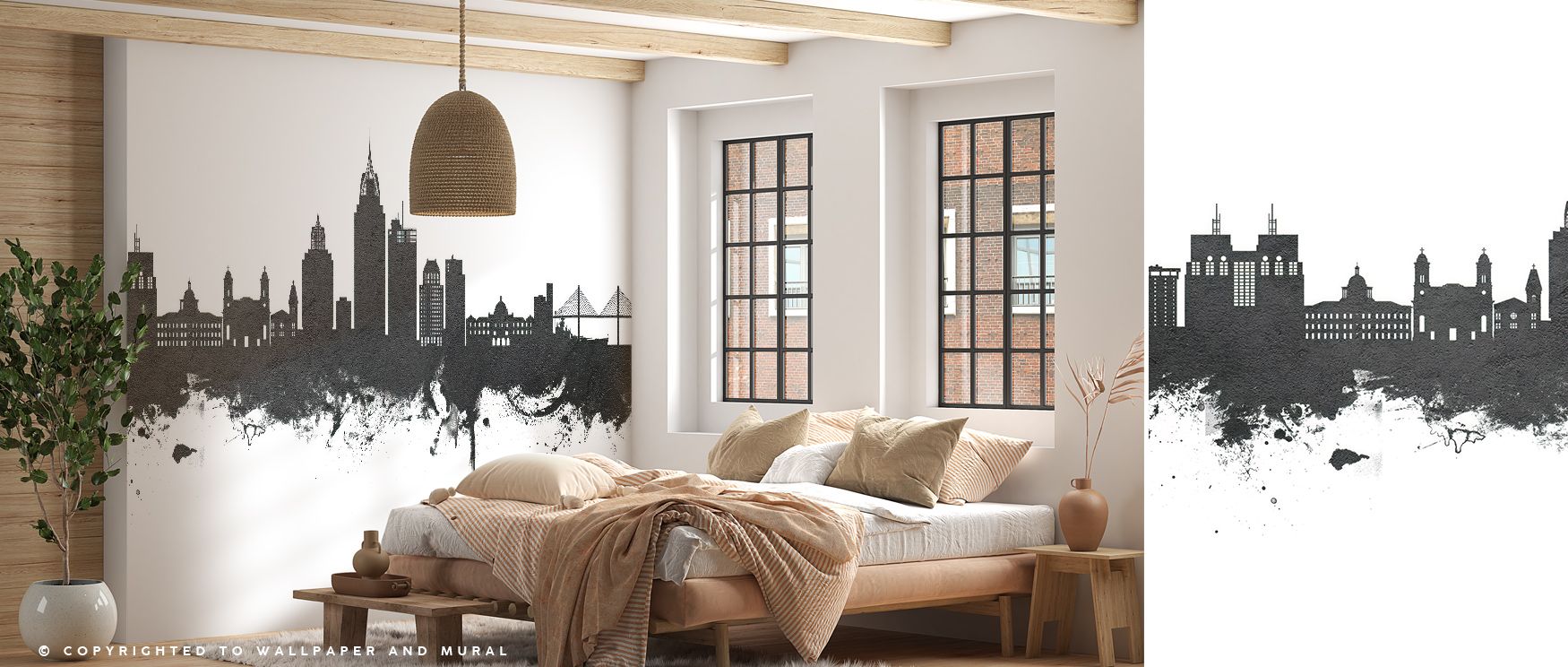 Monochrome elegance defines Mobile Alabama Skyline Black & White Wallpaper, capturing architecture through pure tonal artistry. Every shape glows within misted light, suggesting movement within stillness. The refined palette conveys strength and silence, 