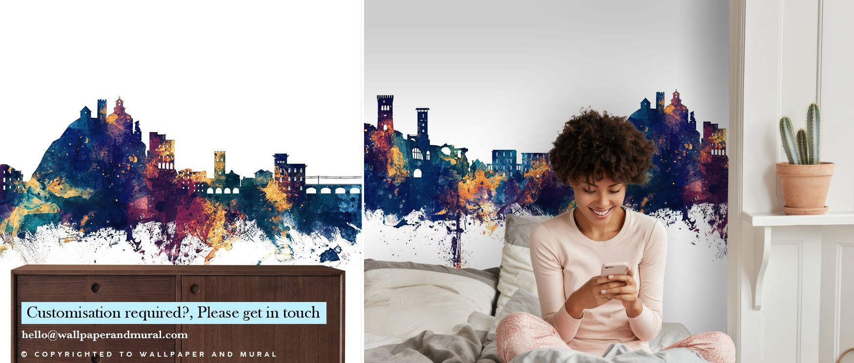Oceanic blues and antique bronzes flow together in Monterosso al Mare Italy Skyline Blue & Bronze Wallpaper, crafting a mural filled with softness and contrast. The skyline gleams with quiet power, capturing the still energy of the coast. Perfect for refi