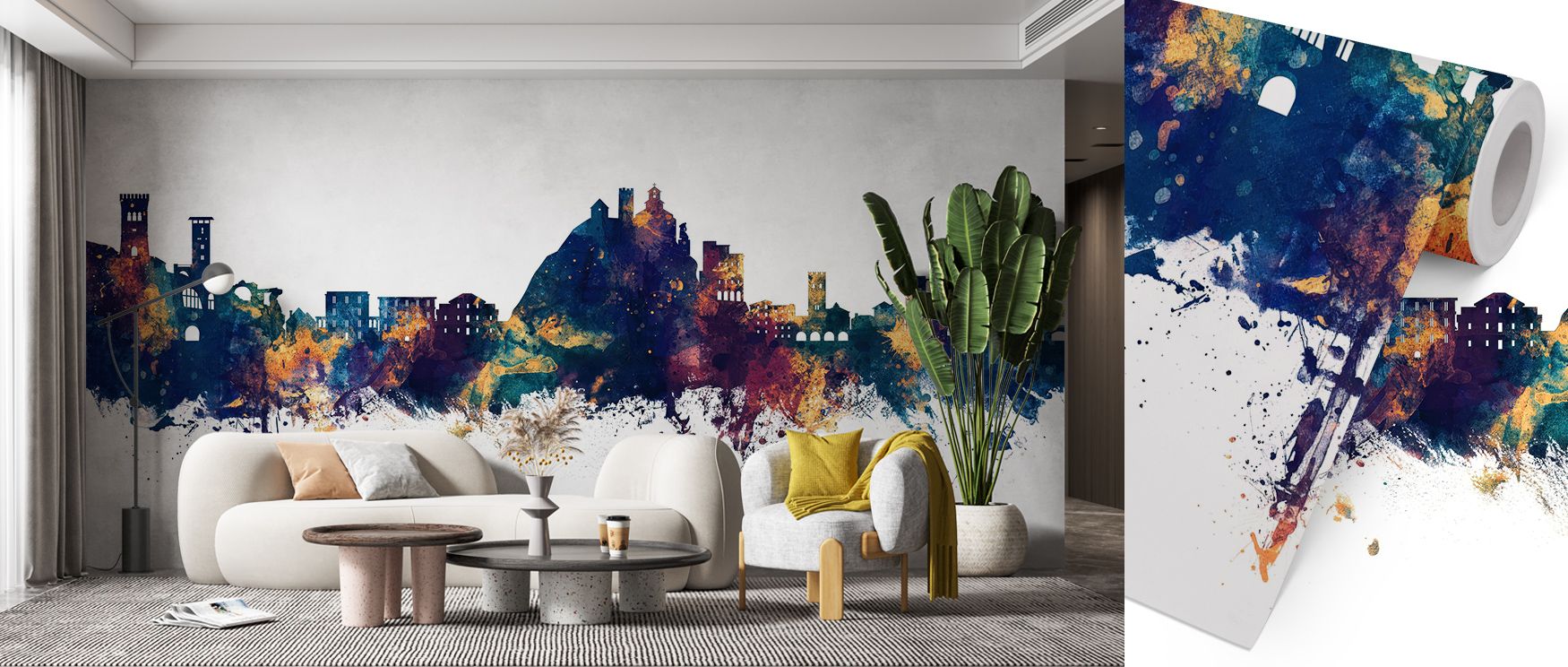 Gentle hues of bronze drift across azure layers in Monterosso al Mare Italy Skyline Blue & Bronze Wallpaper, reflecting harmony between architecture and sea. The mural’s transitions capture light’s subtle beauty, enriching interiors with warmth and clarit