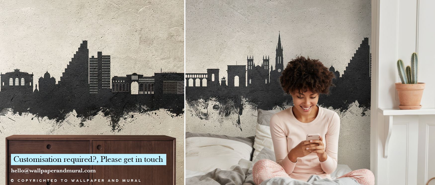 Sleek architectural forms rise through matte gray tones in Montpellier Skyline Concrete Wallpaper, reflecting balance and order. The design expresses purity through controlled texture, merging structure with warmth. Perfect for refined interiors, it enric
