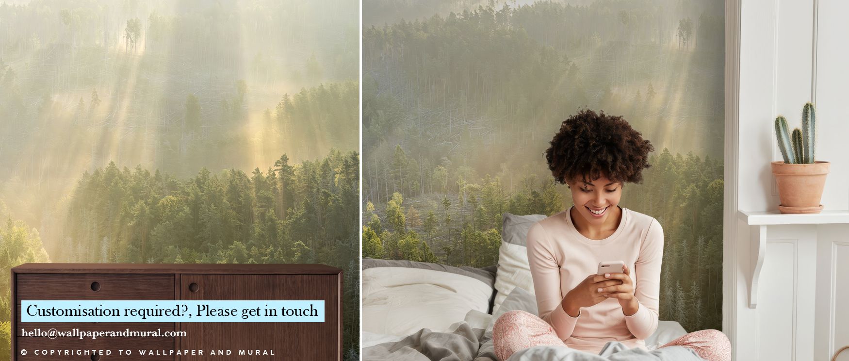 Diffused light unfolds gently through Morning Fog Wallpaper, blending air and motion into one seamless view. Every detail conveys the stillness of dawn, offering serenity and composure. The mural’s tone evokes clarity, transforming interiors with quiet wa