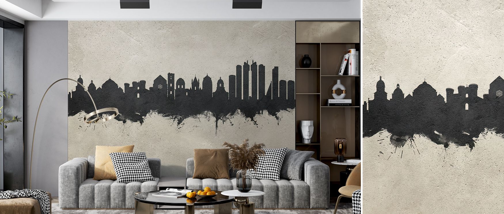 Slate and silver hues drift across Naples Italy Skyline Concrete Wallpaper, evoking harmony and peace. The mural’s subdued palette highlights structure and tone, adding dimension and balance. It embodies modern elegance and calm confidence, making it a ti