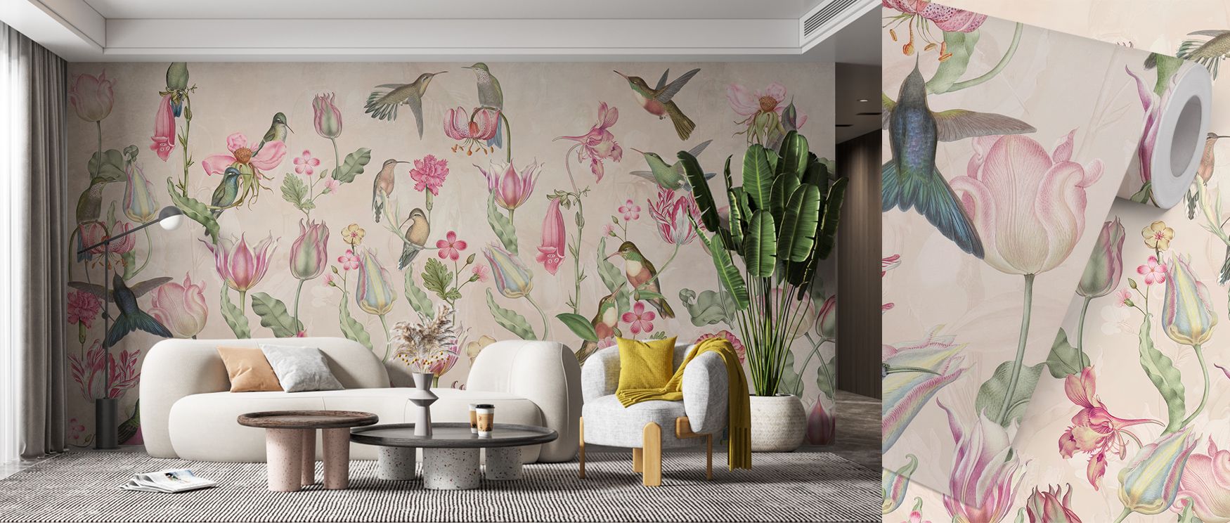 Feathered detail and warm hues define Nesting Wallpaper, revealing nature’s architecture in layered harmony. Each nest adds rhythm to the composition, blending motion and stillness. The design enriches interiors with softness, offering tranquility through