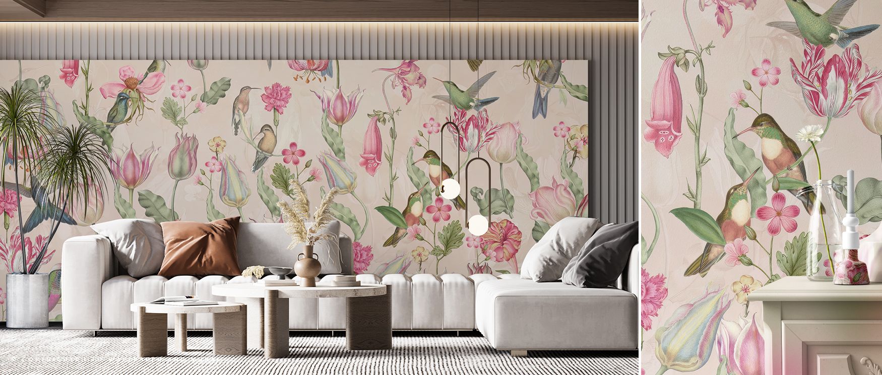 Subtle highlights shimmer across Nesting Wallpaper, bringing each woven nest to life. The mural reflects patience and craftsmanship, balancing color and form. Its tones evoke warmth and comfort, transforming interiors into sanctuaries of organic design th