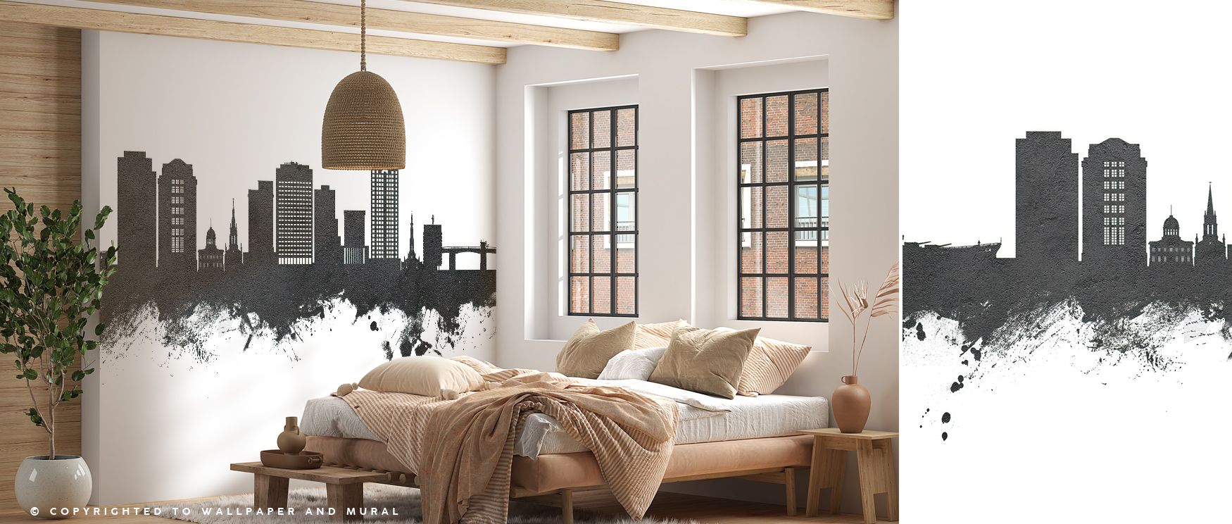 Highlights shimmer through Norfolk Virginia Skyline Black & White Wallpaper, revealing contours of architectural beauty. Each layer feels sculpted in light, expressing modern restraint and rhythm. The mural’s clean simplicity enhances walls with graceful 