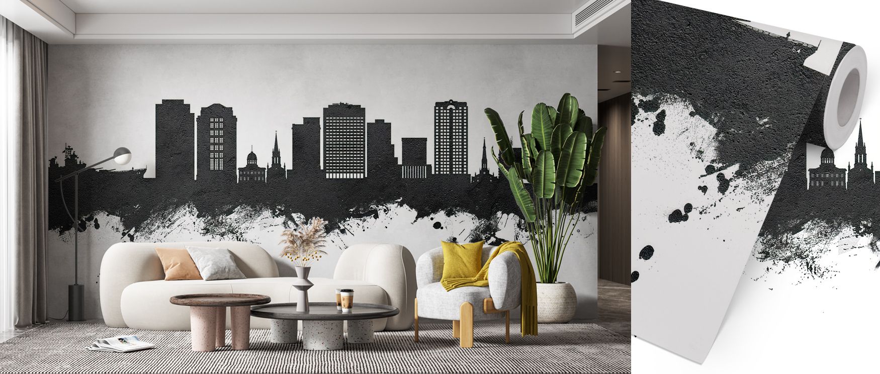 Shades of pearl and charcoal meet across Norfolk Virginia Skyline Black & White Wallpaper, forming balance through tone. The design radiates calm strength, reflecting elegance and refinement. Each silhouette expresses clarity and composure, creating sophi
