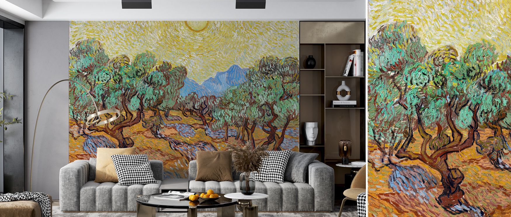 Leafy silhouettes flow across Olive Trees Wallpaper, evoking calm movement and proportion. The design embodies nature’s peace through controlled tone and structure, enriching interiors with warmth. Each branch adds depth, creating an elegant ambiance fill