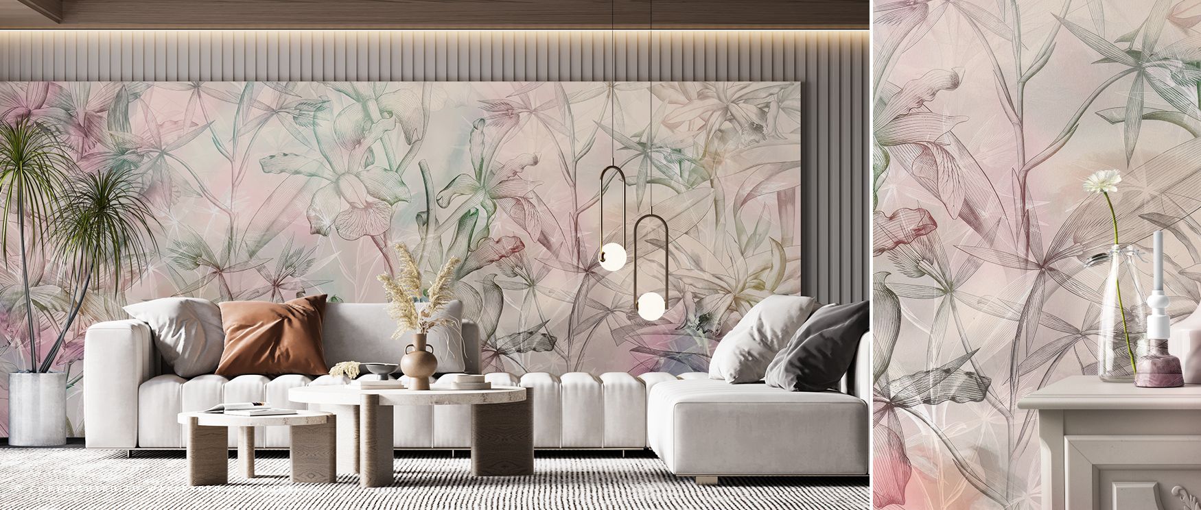 Soft gradients of ivory and rose glide through Orchid Mirage Wallpaper, embodying floral serenity. Each petal reveals depth through light, filling interiors with purity and calm energy. The mural captures the balance of life and art, offering tranquility 