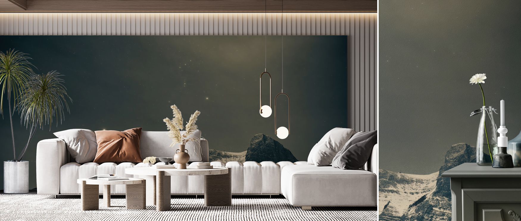 Dim constellations drift softly within Orion Dark Wallpaper, portraying galaxies in tranquil abstraction. The mural conveys emotion through tone and symmetry, enhancing interiors with reflective depth. Each highlight offers peace, creating balance and won