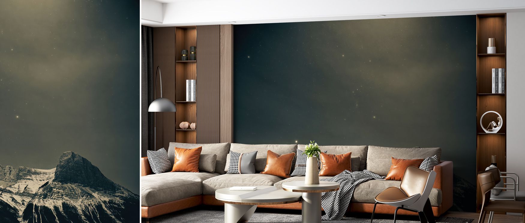Veiled starlight flickers through Orion Dark Wallpaper, illuminating subtle gradients. The mural’s rhythm suggests expansion and calm. Each tone radiates harmony, adding timeless stillness to interiors. It invites reflection through celestial order and be