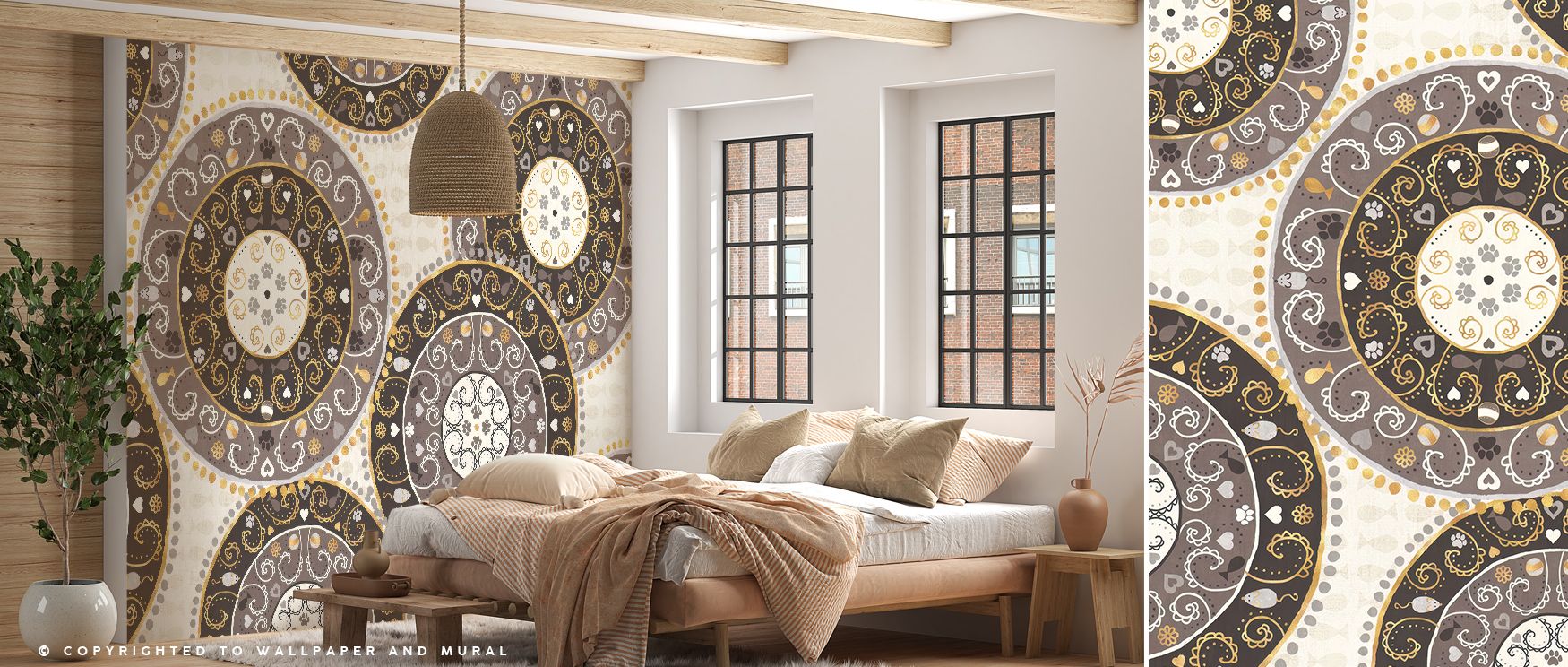 Playful feline patterns spring to life in Otomi Cats VI Light Neutral Wallpaper, where motion and charm meet design precision. Each motif dances gracefully across soft neutral hues, reflecting warmth and energy. The mural adds joy and texture to interiors