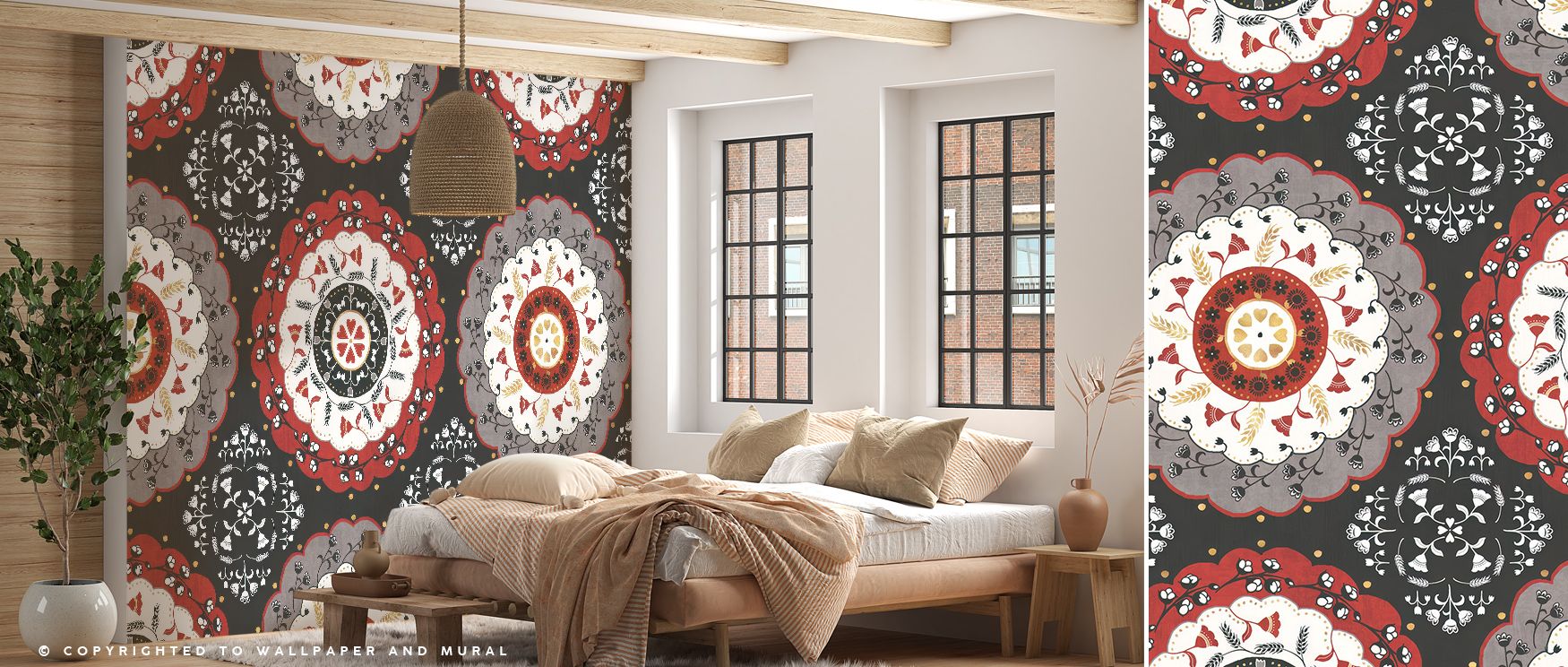 Rustic charm radiates through Otomi Farm XIV Wallpaper, blending natural tones with detailed illustration. The design feels both nostalgic and elegant, bringing rural serenity indoors. Each motif tells a story of simplicity, balance, and craftsmanship, id