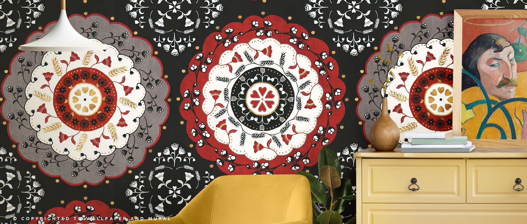 Soft motion and delicate detail characterize Otomi Farm XIV Wallpaper, where heritage meets artistry. Each motif glows with warmth and calm proportion. The mural adds charm and composure to interiors, celebrating craft, design rhythm, and the beauty of ru