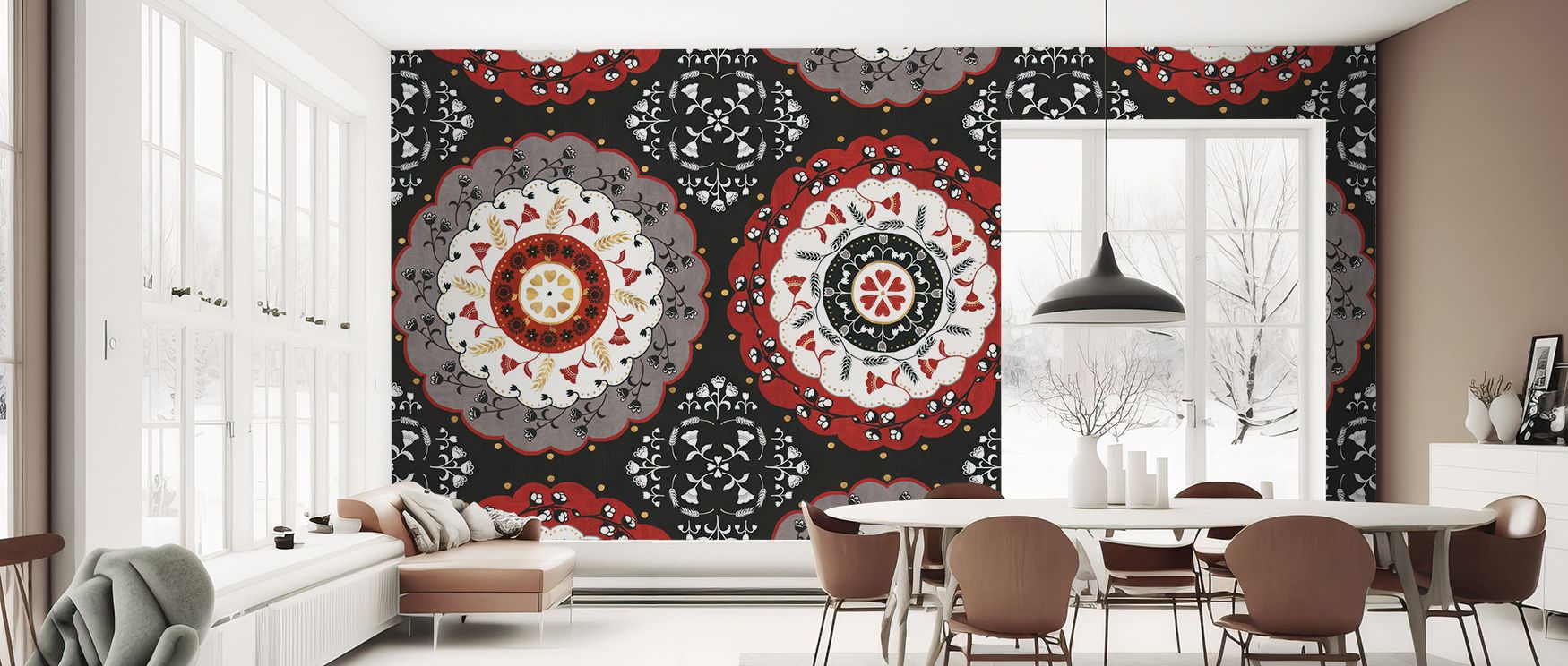 Muted browns and golden neutrals define Otomi Farm XIV Wallpaper, capturing texture and storytelling. Each composition blends motion and stillness, evoking comfort and care. The mural conveys peace and rustic identity, enhancing interiors with cultural to