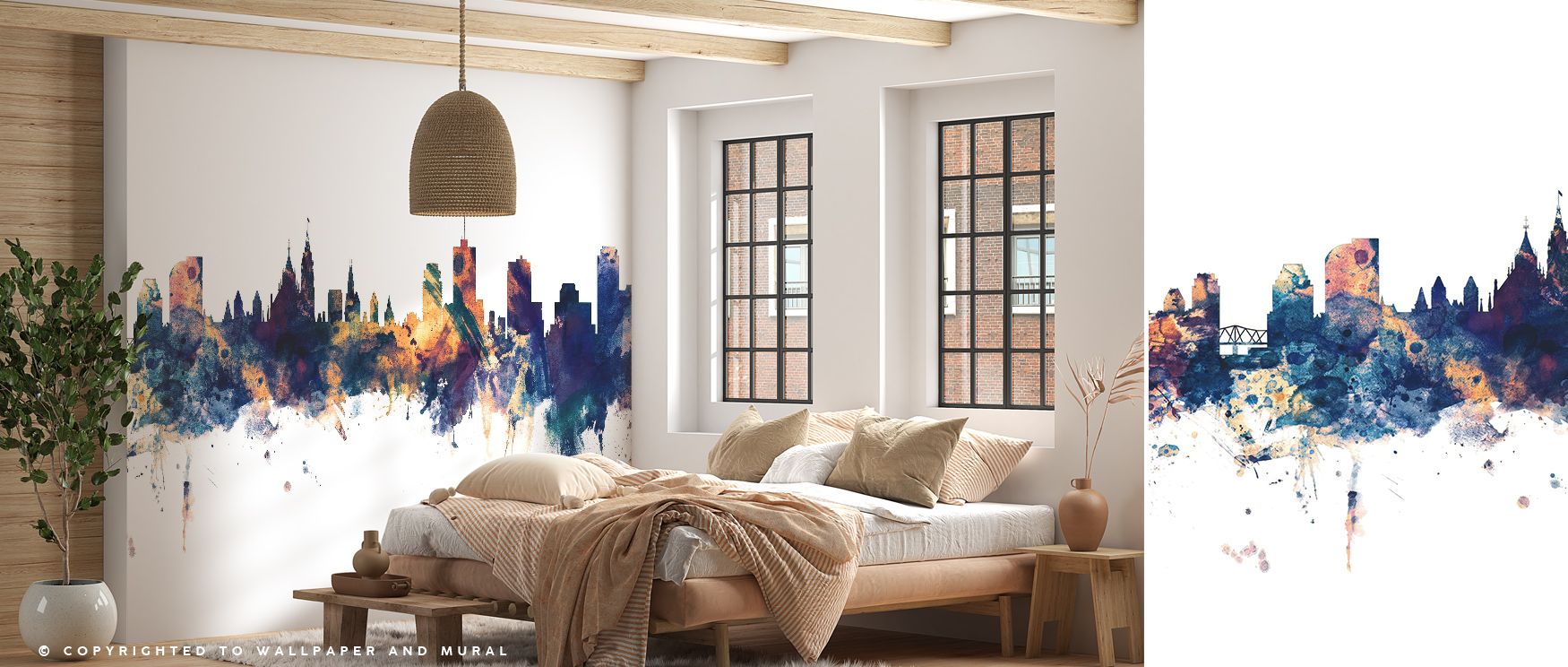 Amber reflections shimmer across Ottawa Canada Skyline Blue & Bronze Wallpaper, merging light and shadow with artistry. Each detail conveys serenity, turning walls into luminous tributes to design refinement. The mural adds depth, transforming interiors w