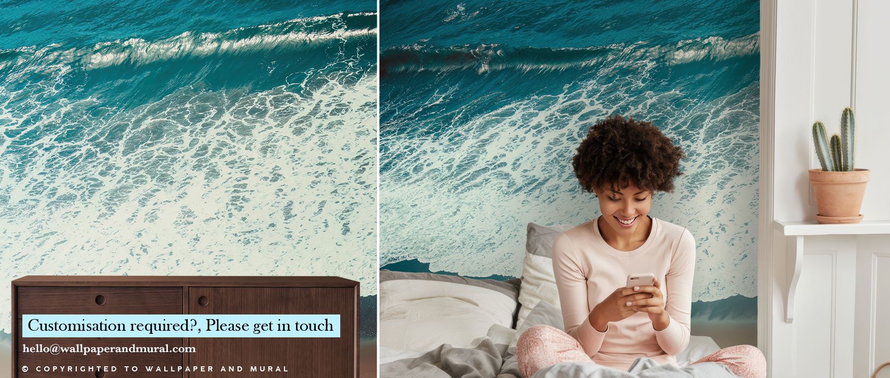 Shades of sky and foam ripple through Pacific Afternoon Wallpaper, forming a natural dance of color and space. Each transition mirrors the calm tide, offering interiors rhythm and peace. The mural expresses balance through texture and tone, evoking nature