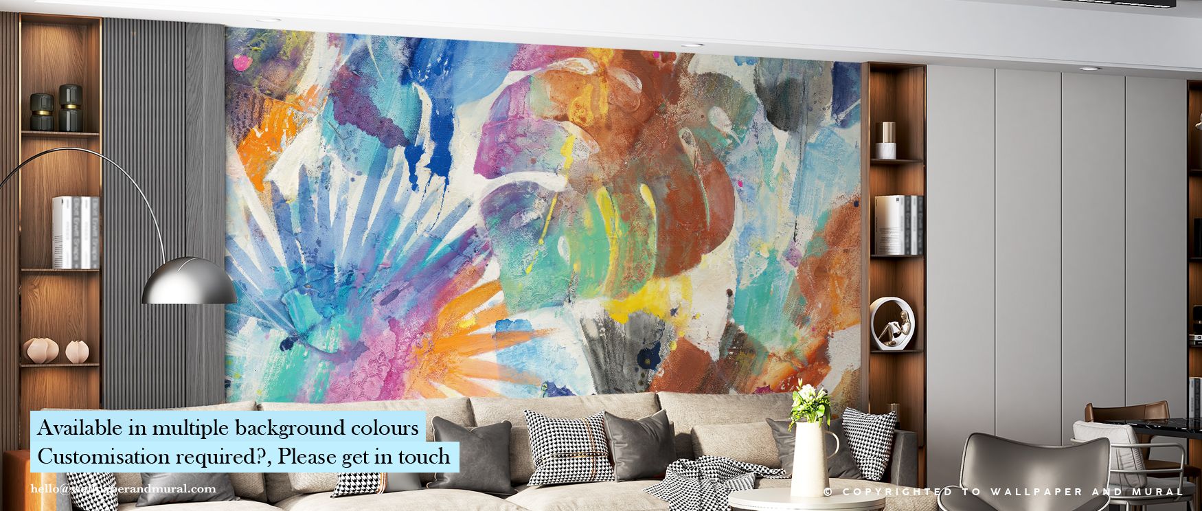 Soft breezes seem to move through Palm Abstract Wallpaper, carrying rhythm and freshness. Each curve flows naturally, reflecting light and joy. The mural celebrates vitality and composure, creating interiors that feel expansive, airy, and filled with mode