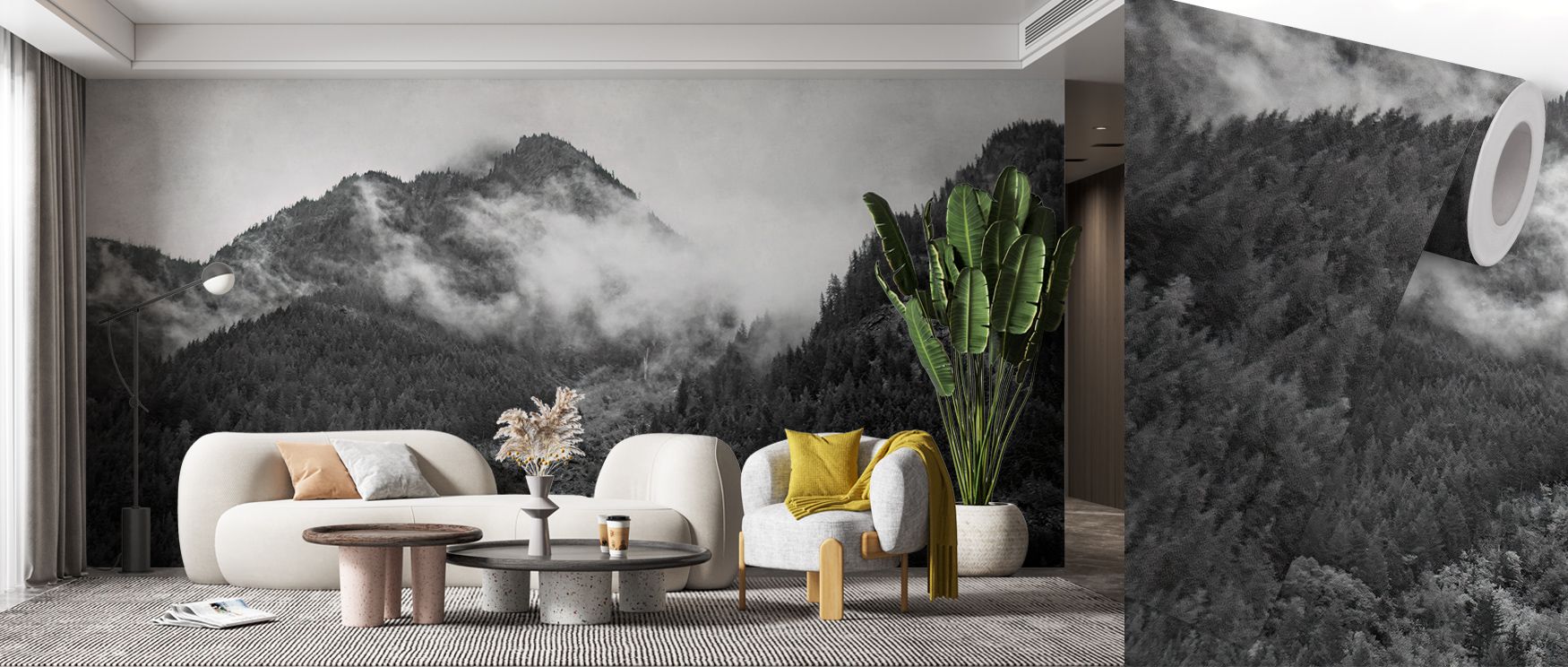 Light and shadow ripple across Peak North Cascades Wallpaper, shaping distant summits. Each layer adds softness and contrast, forming atmosphere. The mural brings tranquility and strength to interiors, blending natural tone and refined scenic motion throu