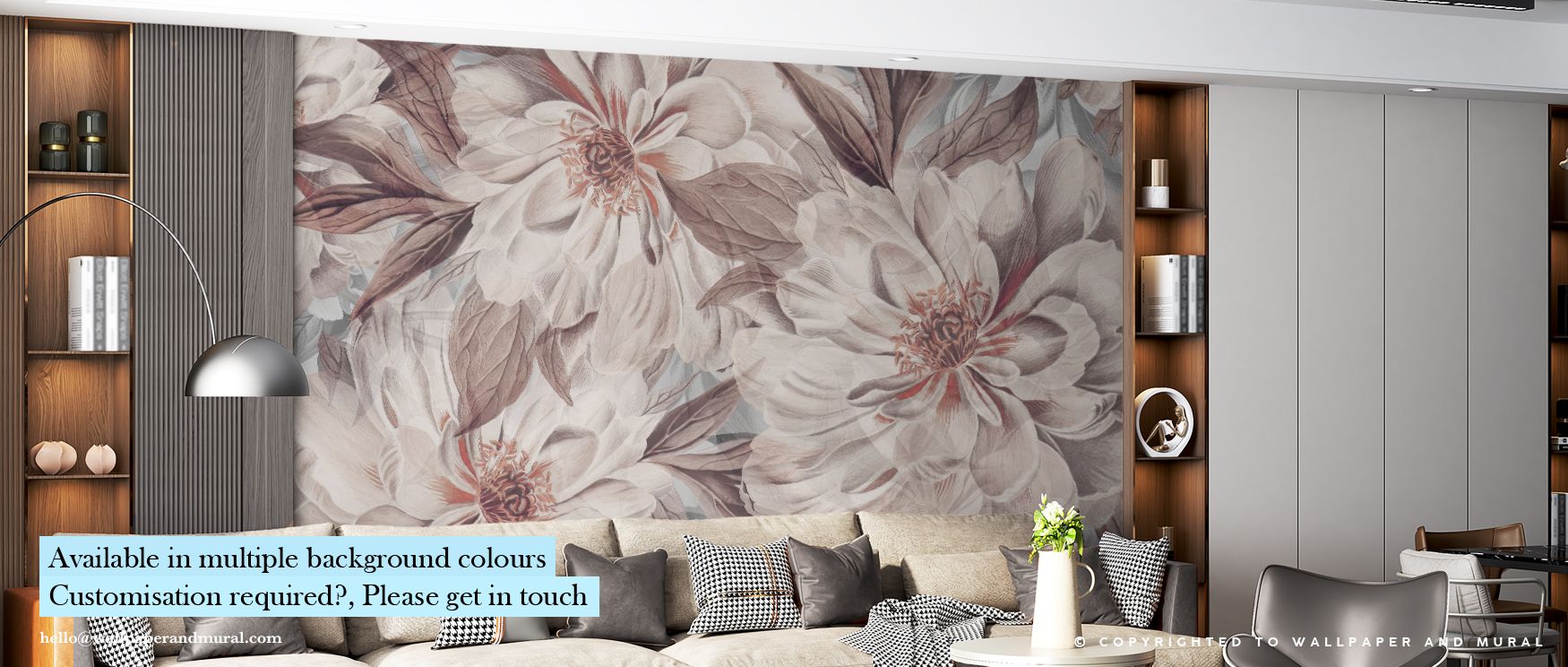 Hints of coral and pearl illuminate Peony Study – Pink Oyster Wallpaper, forming compositional balance. Each petal carries softness and light, evoking emotion. The mural enriches interiors with harmony and grace, turning walls into lyrical reflections of 