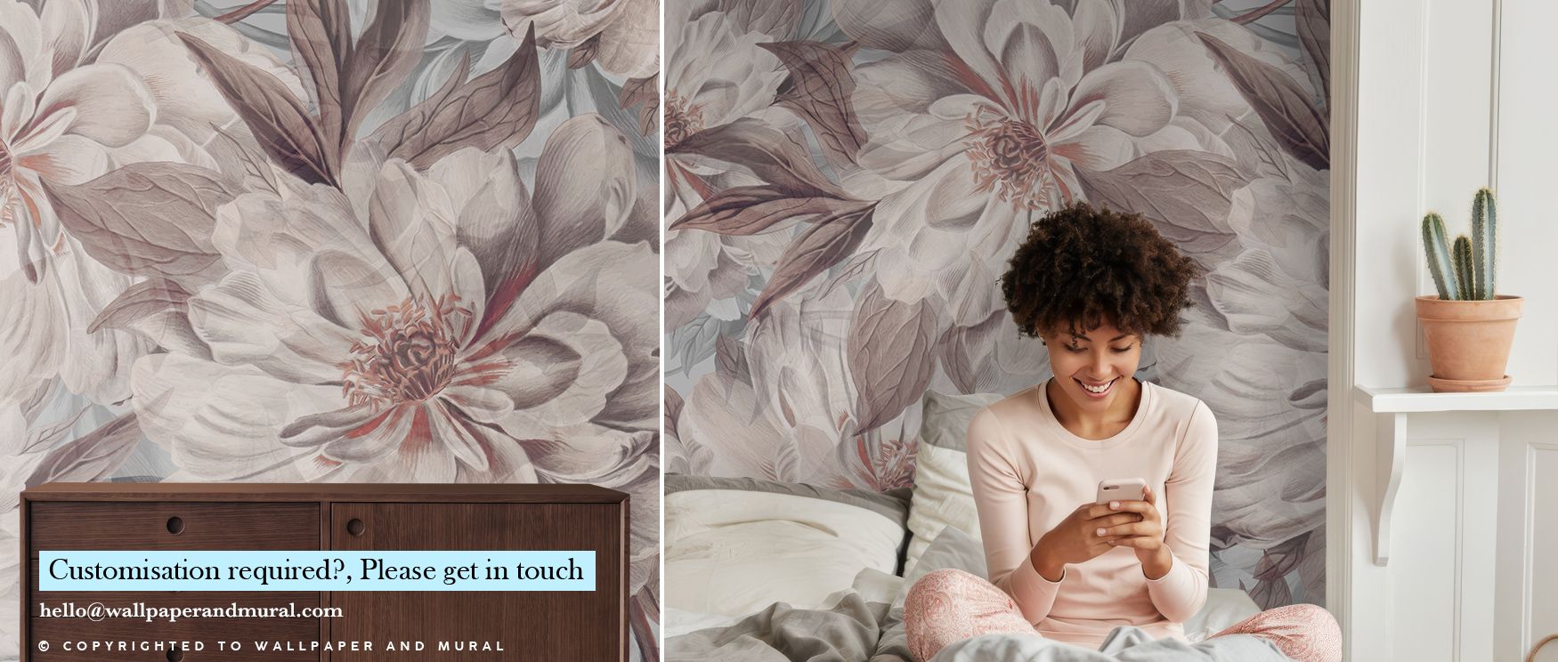 Subtle transitions of blush and cream drift through Peony Study – Pink Oyster Wallpaper, expressing calm and luminosity. Each flower feels alive with rhythm and depth, bringing refinement to interiors through poetic tone and structured visual serenity nat