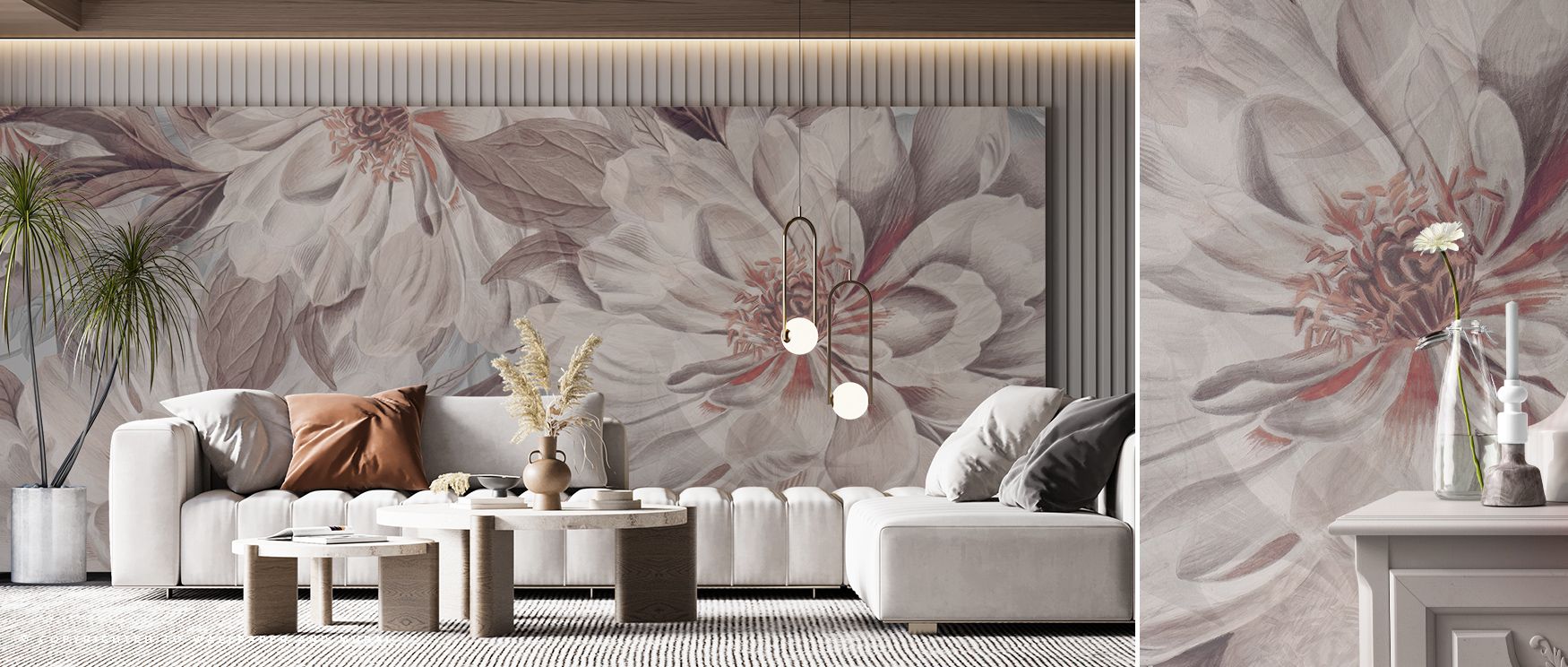 Soft gradients of pearl and blush flow through Peony Study – Pink Oyster Wallpaper, evoking elegance and depth. Each petal moves with grace, turning interiors into peaceful compositions. The mural radiates floral poise, capturing tranquility and proportio
