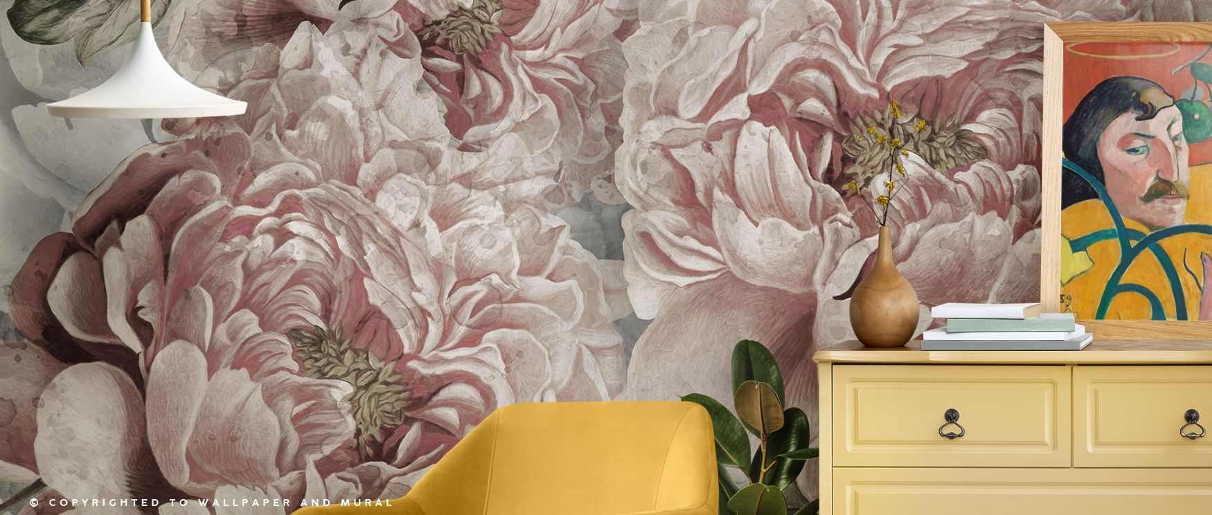 Delicate peonies painted in layered tones breathe softness into the Pions Dream Wallpaper, surrounding rooms with an aura of romance and comfort. This mural celebrates natural grace while enhancing interiors with emotional depth and tranquil rhythm. 